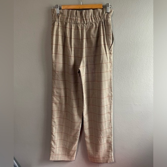 NWOT Madewell paperbag high waisted plaid cropped trousers. Size 00 - Picture 2 of 8